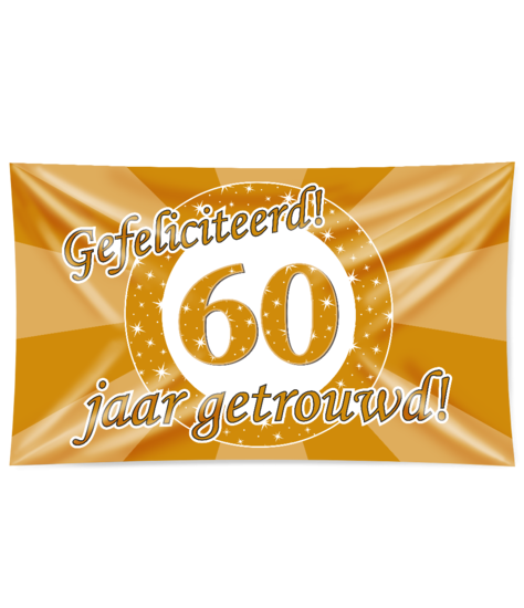 Getrouwd vlag 60 jaar 150 x 90 cm