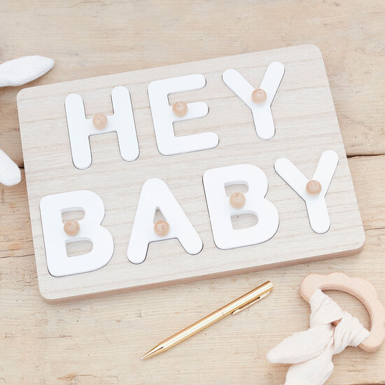 Ginger Ray hey baby Wooden Puzzle