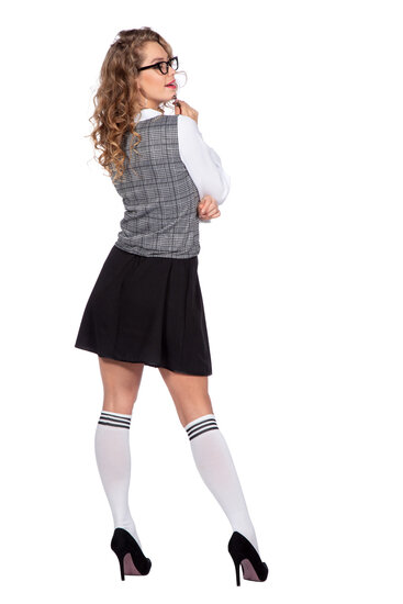 Schoolgirl kostuum ruitjes dames