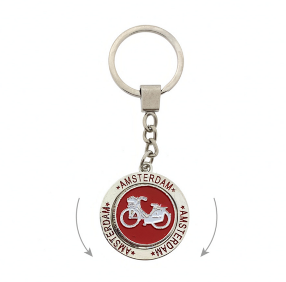 Sleutelhanger mono spinning fiets rood