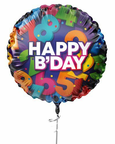 Folieballon Cijfers Happy Birthday - 45 cm