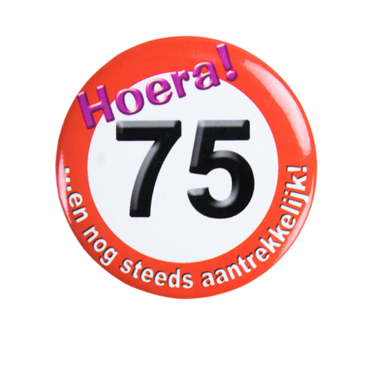 75 jaar button