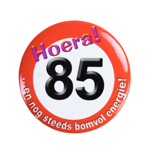 85 jaar button