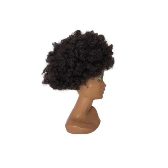 Tweedekans - nieuw - Pruik Afro Bruin Heren - maat one size