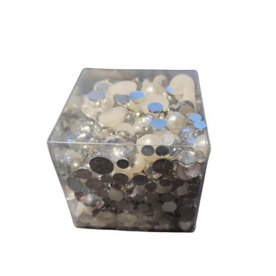 Steentjes - PXP Kleur Steentjes Diamant en Parel Mix - 200 gram