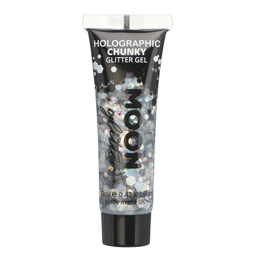 Moonglow - Chunky Gel Holografisch Glitters Tube Zilver