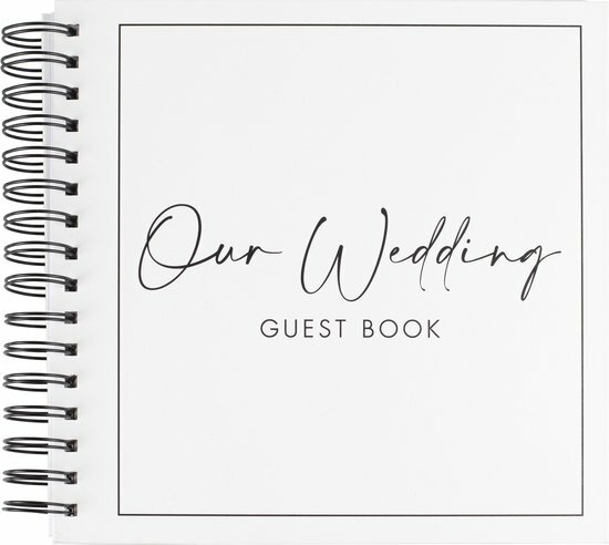 Ginger Ray - Guest Book - Black &amp; White Ring Bound Guest Book