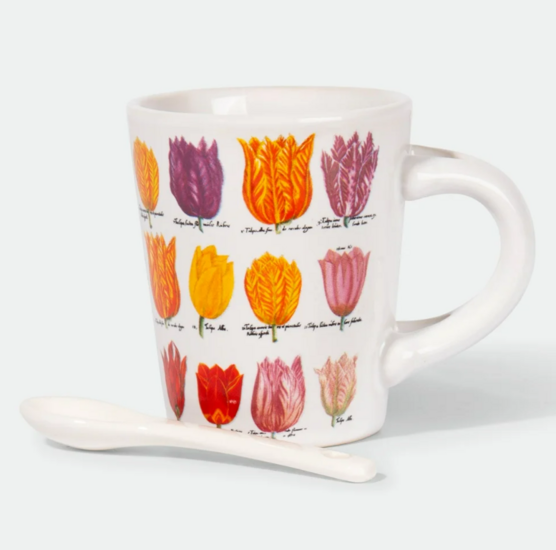 Espresso Mok Tulpen Wit Met Lepel