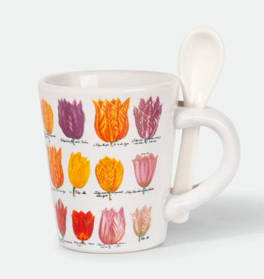 Espresso Mok Tulpen Wit Met Lepel