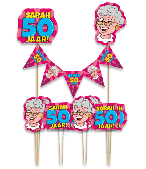 Sarah Taart Decoratie Cartoon - 50 jaar