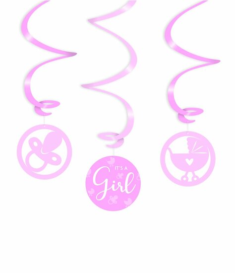 Geboorte Meisje - Swirls Decoratie It&#039;s A Girl