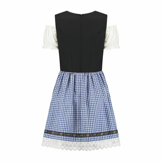 Dirndl Jurk - Elsa - Zwart-Blauw Geblokt - Dames