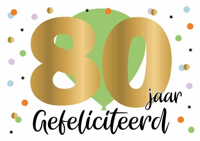 Wenskaart Daisy - Gefeliciteerd - 80 jaar