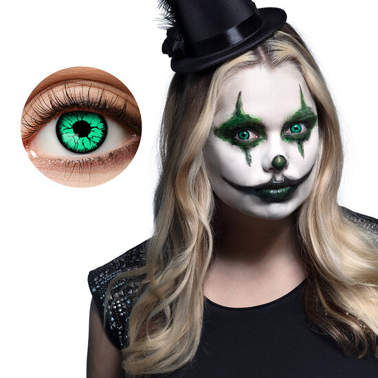 Kleurlenzen Freaky Clown green-black