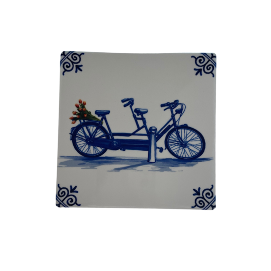 Onderzetters Delfts blauw fiets 4 stuks