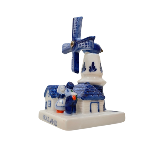 Molen Kussend Paartje Klein 10 cm - Delfts Blauw