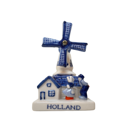 Molen Kussend Paartje Klein 10 cm - Delfts Blauw