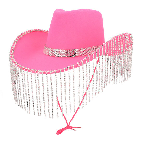 Cowboyhoed Showgirl Roze - Volwassenen