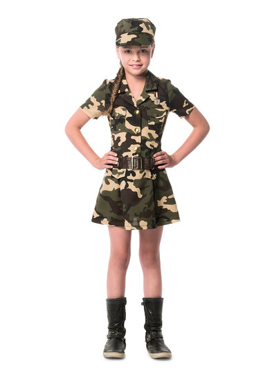 Leger Commando Jurk - Army Girl Camouflage - Meisjes