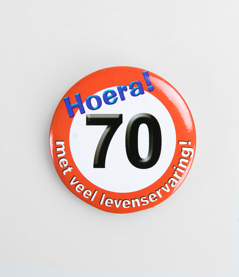 70 jaar button