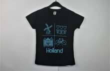 Kinder t-shirt zwart typische Holland