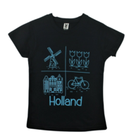 Kinder t-shirt zwart typische Holland