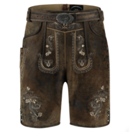 Lederhosen kort model antiek look bruin