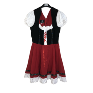 Tweedekans - zo goed als nieuw - Dirndl Jurk Gabi Rood-Zwart vrouwen - maat 36/S