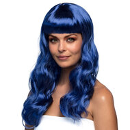 Dames Pruik Chique Blauw