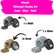 Superstar Glittergel Chunky Set - Goud - Zilver - Multi