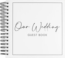 Ginger Ray - Guest Book - Black &amp; White Ring Bound Guest Book