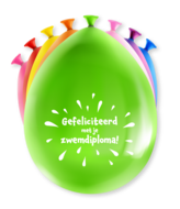 Ballonnen Gefeliciteerd Zwemdiploma - 8 stuks