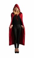 Halloween Cape Capuchon - Velours - Rood - 130 cm