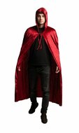 Halloween Cape Capuchon - Velours - Rood - 130 cm