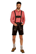 Oktoberfest Lederhosen - Jonas  - Kort Model - Velvet Donkerbruin