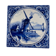 Onderzetters Delfts blauw molen 4 stuks