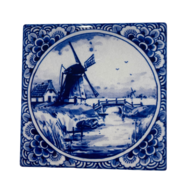 Onderzetters Delfts blauw molen 4 stuks