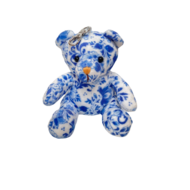 Teddybeer Delfts Blauw Sleutelhanger - 10 Cm