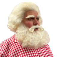 Kerstman Pruik en Baard - Luxe Yak