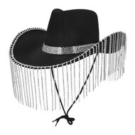 Cowboyhoed Showgirl Zwart - Volwassenen