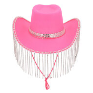 Cowboyhoed Showgirl Roze - Volwassenen