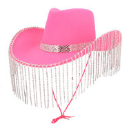 Cowboyhoed Showgirl Roze - Volwassenen