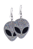 Oorbellen Alien - Zilver Glitter