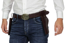 Cowboy Holsters Riem Dubbel Bruin - Stevig Kwaliteit - Volwassenen