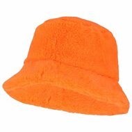 Bucket Hat Pluche Oranje  - Neon Party - Volwassenen