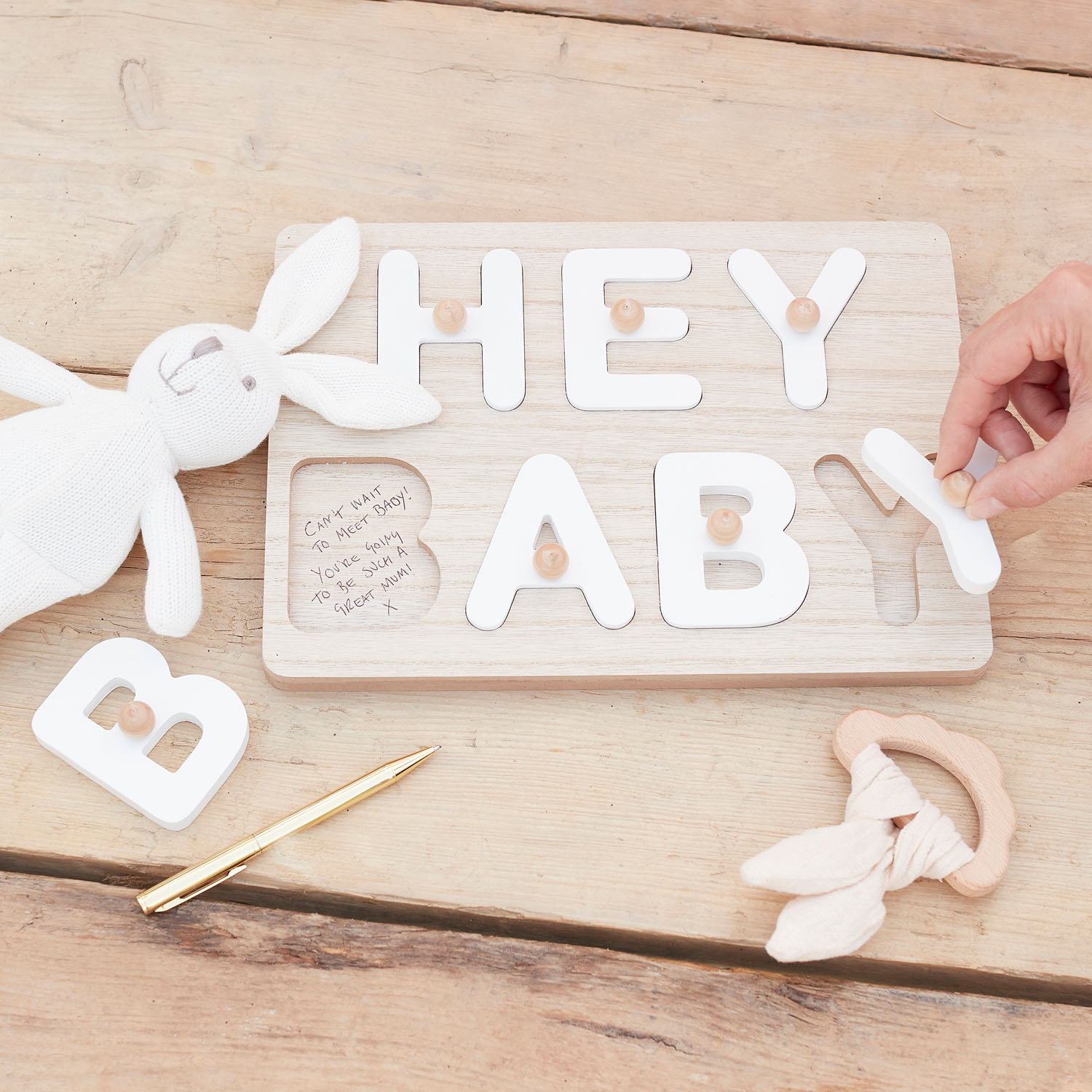 Ginger Ray hey baby Wooden Puzzle