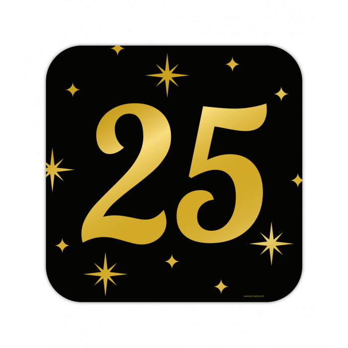 Huldeschild decoratie Classy 25 jaar zwart-goud