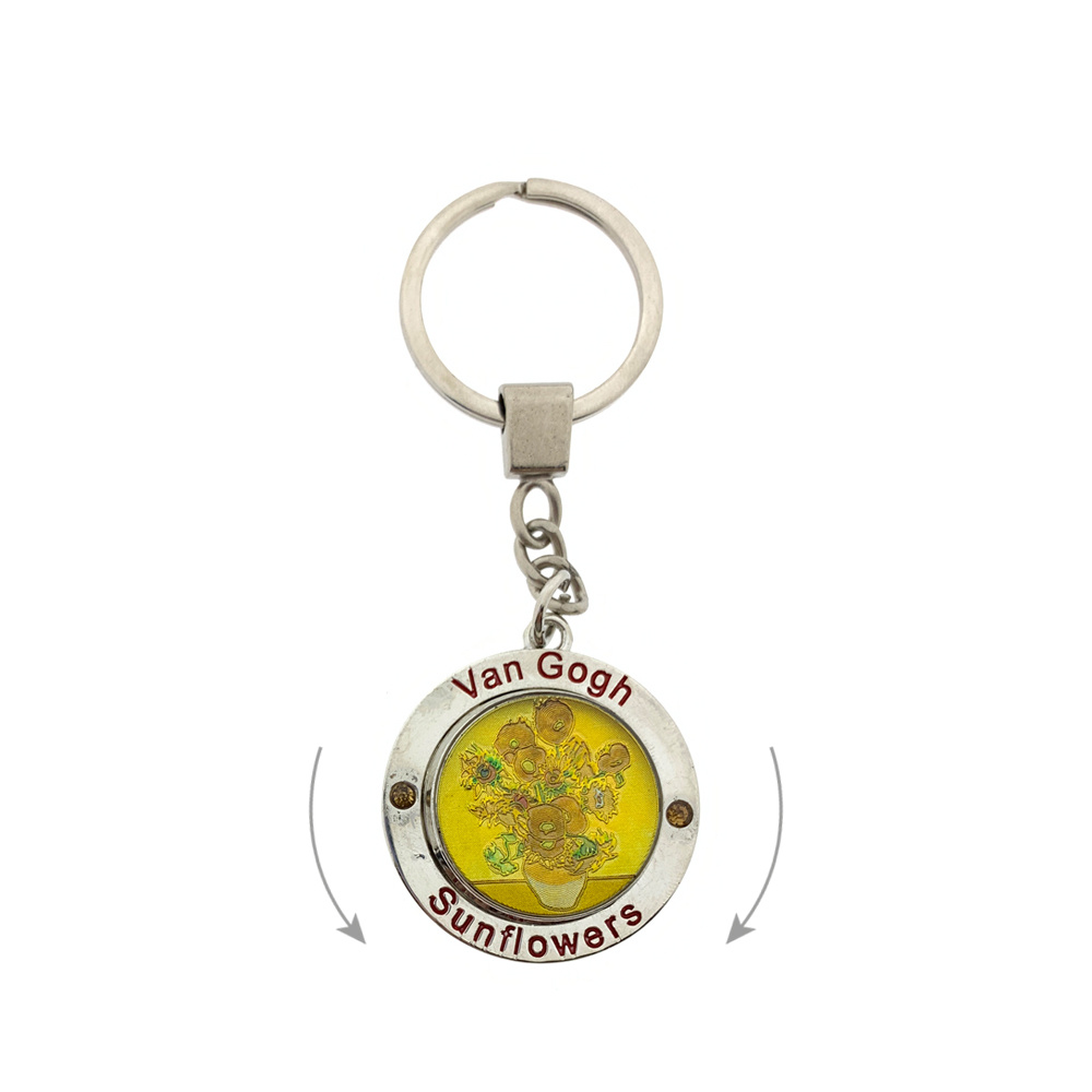 Sleutelhanger mono spinning van gogh zonnebloemen