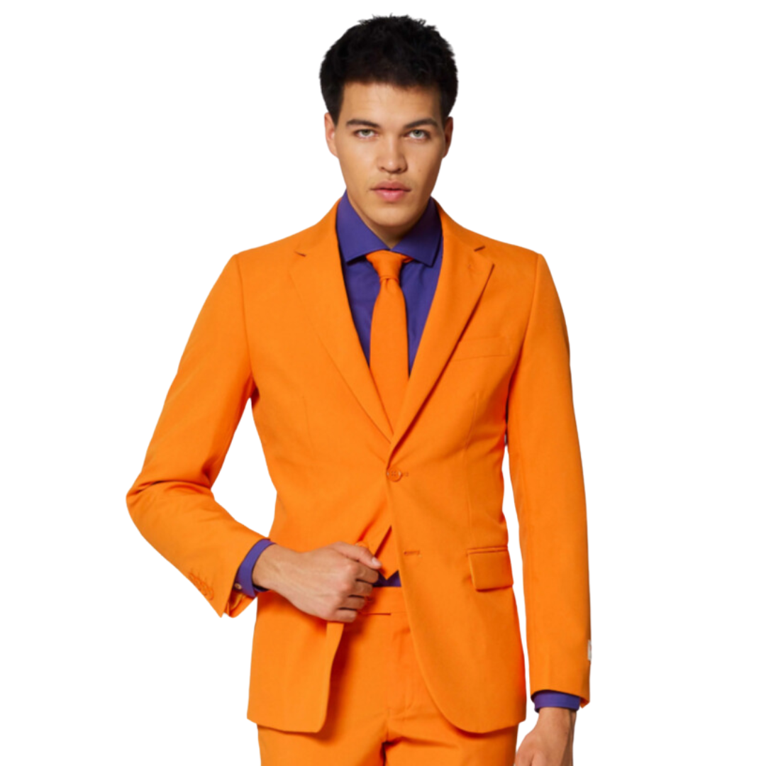 Opposuits Carnavalskleding Heren Oranje 3-delig