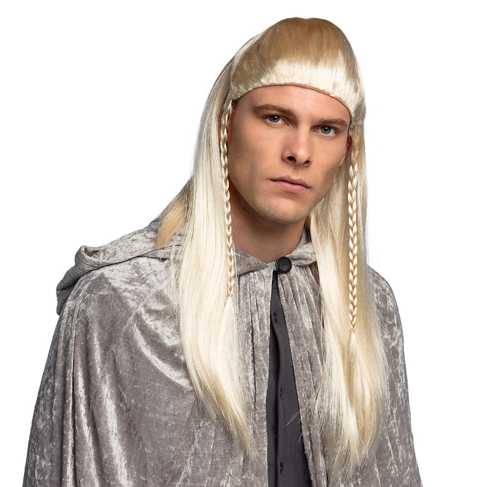 Heren Pruik Blonde Elf Fantasy